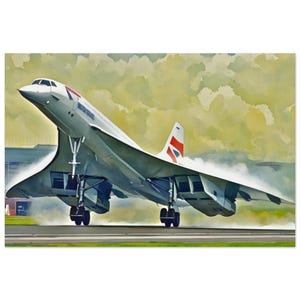Concorde Takeoff | Museum-Style Watercolor Aviation Art Print