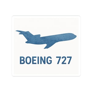 Boeing 727 Kiss-Cut Stickers, Travel Decor, Airplane Enthusiast Gift, Laptop Stickers, Aviation Art, Custom Sticker Set