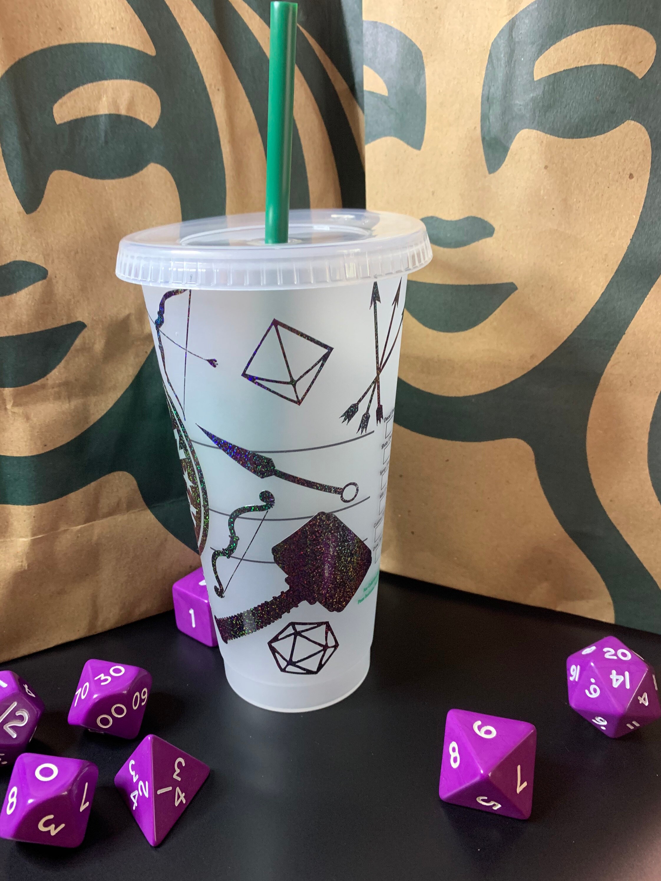 Dnd Starbucks Cold Cup / Venti Dungeon & Dragons Tumbler With Etsy