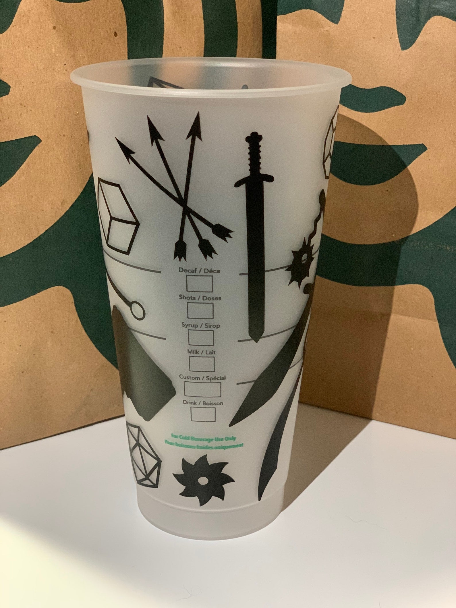 Dnd Starbucks Cold Cup / Venti Dungeon & Dragons Tumbler With Etsy