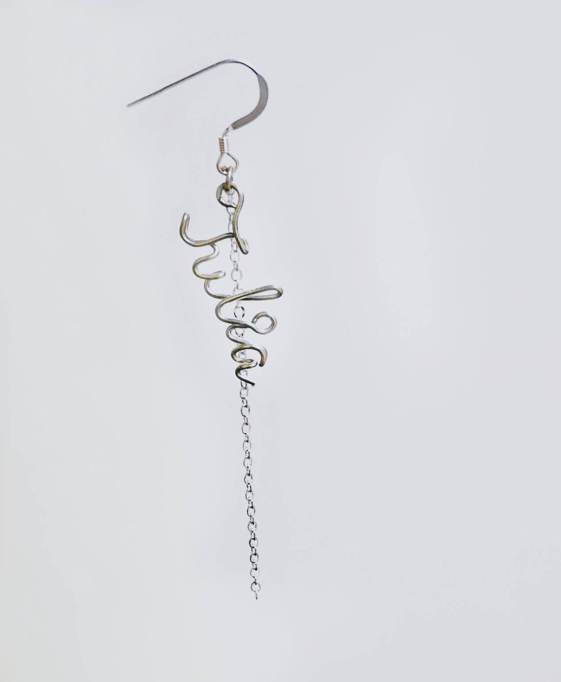 Word Dangle Earring Statement Earrings Personalized Jewelry Etsy