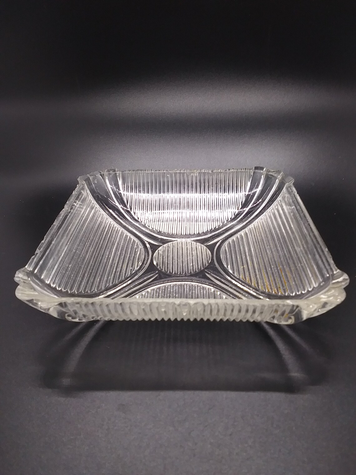 Vintage Art Deco Glass Ashtray Etsy