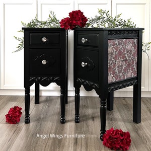 Black victorian hot sale nightstand