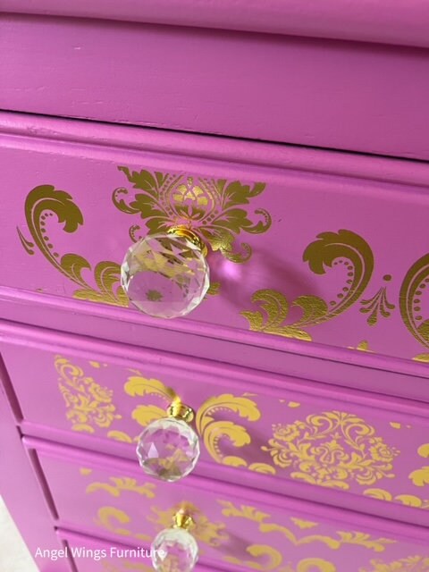 Dresser Painted Pink. Chest of Drawers Girls Bedroom, Nursery. Pink ...