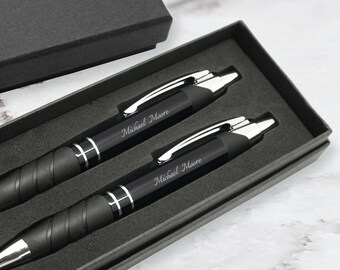 Wood Pen Set Monogrammed Pen Set Engraved Pen Case Personalized Pen Set with box Desktop Pen Holder Boss Gift groomsmen gift ideas