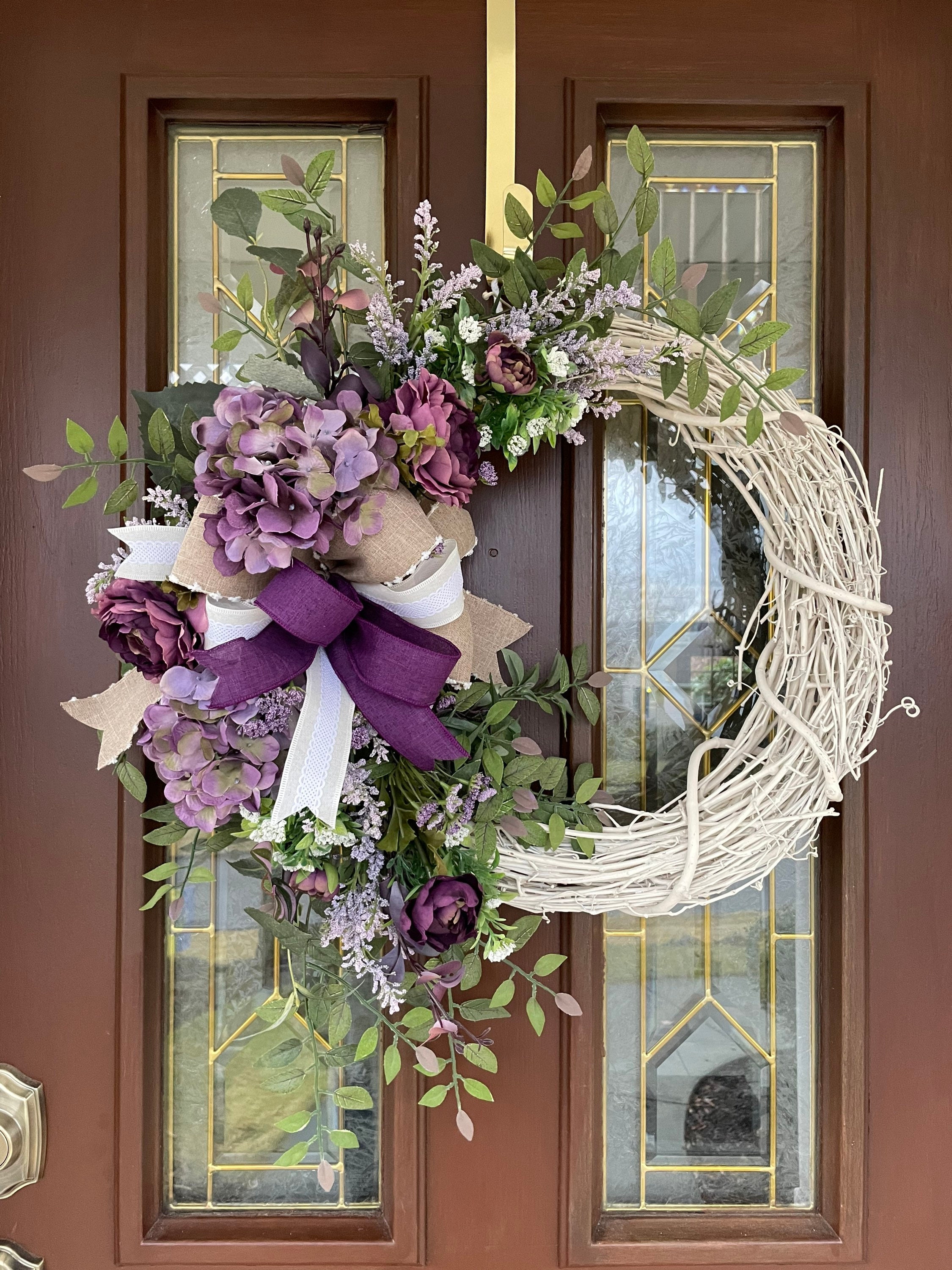 Lavender Front Door Wreath, Lavender Decor, Summer Farmhouse Wreath, Year  Round Wreath, Artificial Flower Arrangement, Gift for Women 