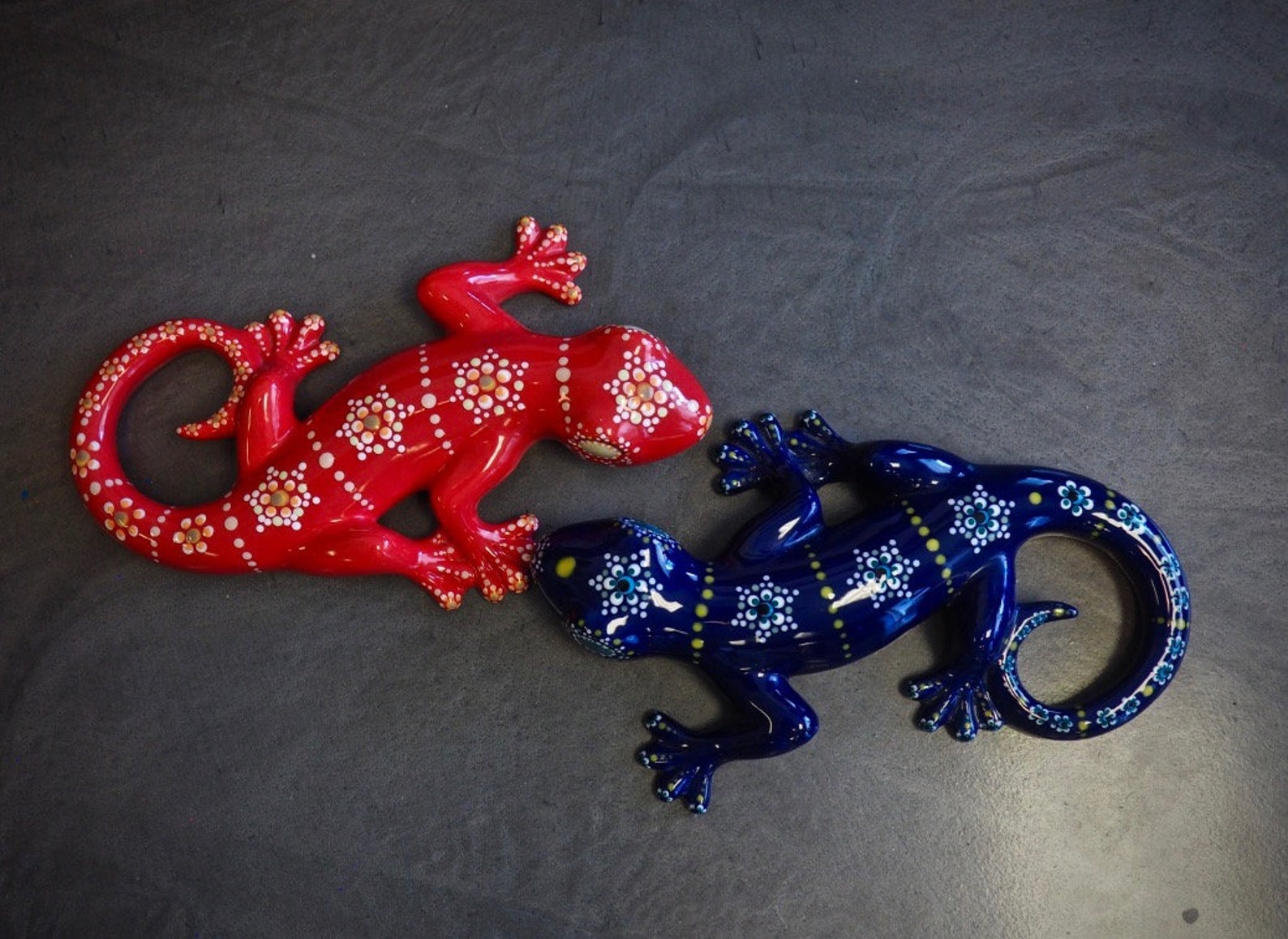 Handcrafted Red Ceramic Gecko Lizard One of a Kind Etsy