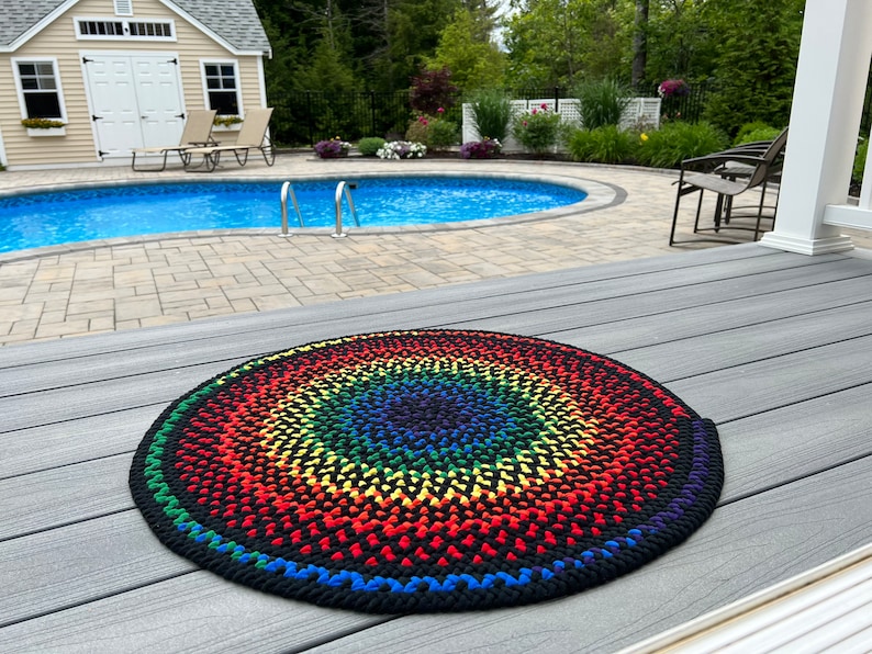 Braided Rug Under Pool Table Hand Braided Rug - Etsy