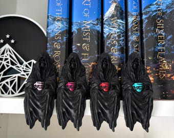 Suriel Inspired Grim Reaper Shelf Sitter | ACOTAR Decor | Gothic Bookshelf Decor | Reader Gift