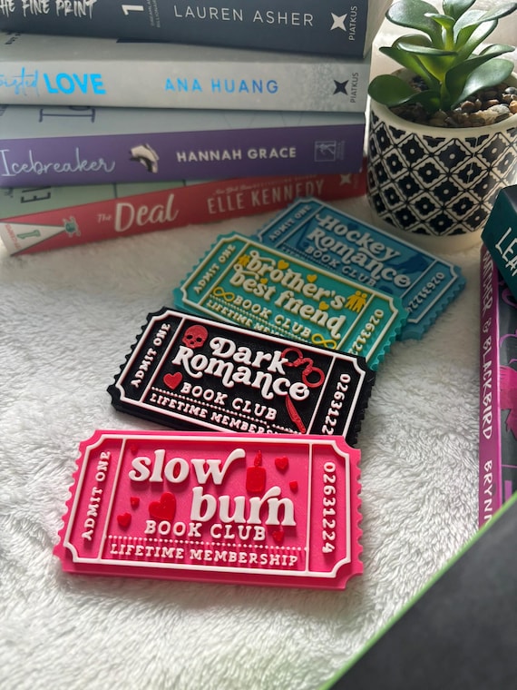 3D Printed Book Trope Tickets | Reader Ticket | Bookish Shelf Accessory | Reader Gift