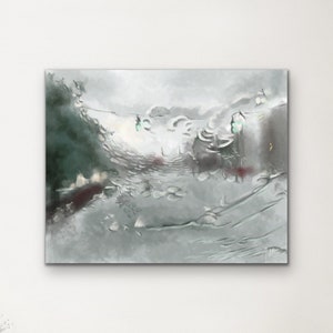 Rainy Day vibes, Jill C original art print, window rain art, rainy streets art, rain drenched window, city rain, summer storm, dreamy rain