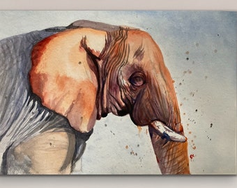 Elephant Watercolor Art Print: Contemporary Animal Illustration