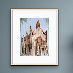 Take Me to Church, loose palette knife art print, church art, cathedral art, old church art, rustic church art, wall decor, country church