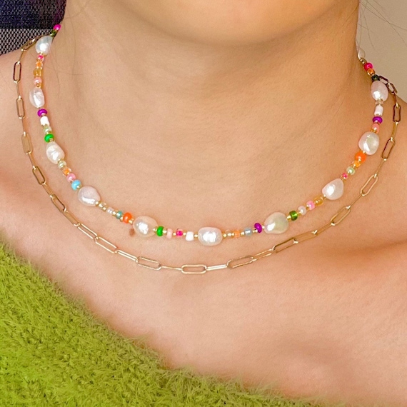 Pearl and bead necklace Clearance