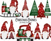 Christmas Gnome Clipart, Christmas Clipart PNG, Christmas Gnome Sublimation, Gnome Clipart, Scandinavian, Nordic Gnomes, Commercial Use