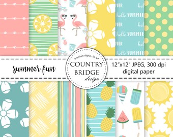 Download Summer Digital Paper Etsy