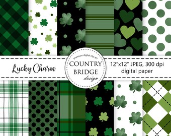 commercial use PS572 background scrapbook papers BUY 20 GET 10 OFF quatrefoil clover digital paper