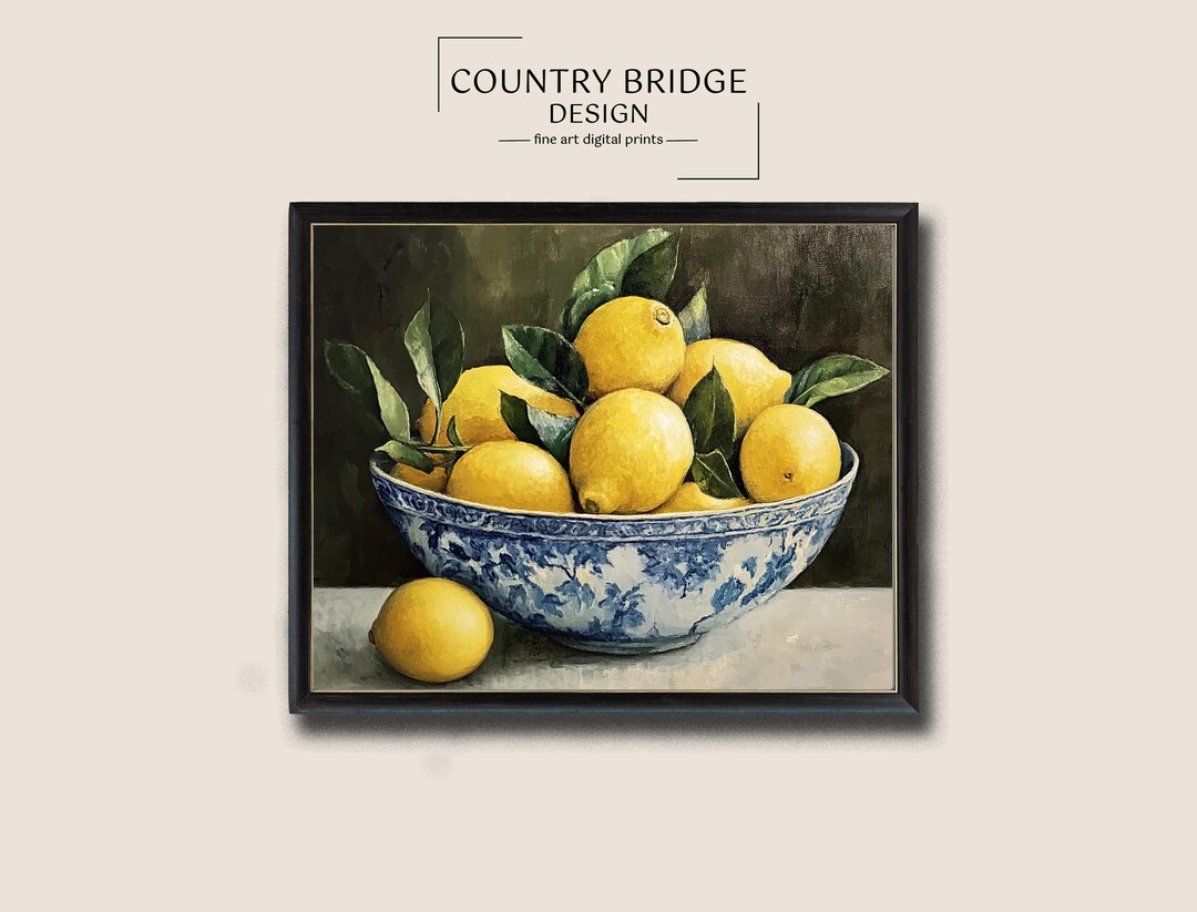 Lemons Still Life Painting, Vintage Wall Art, PRINTABLE ART, Vintage ...