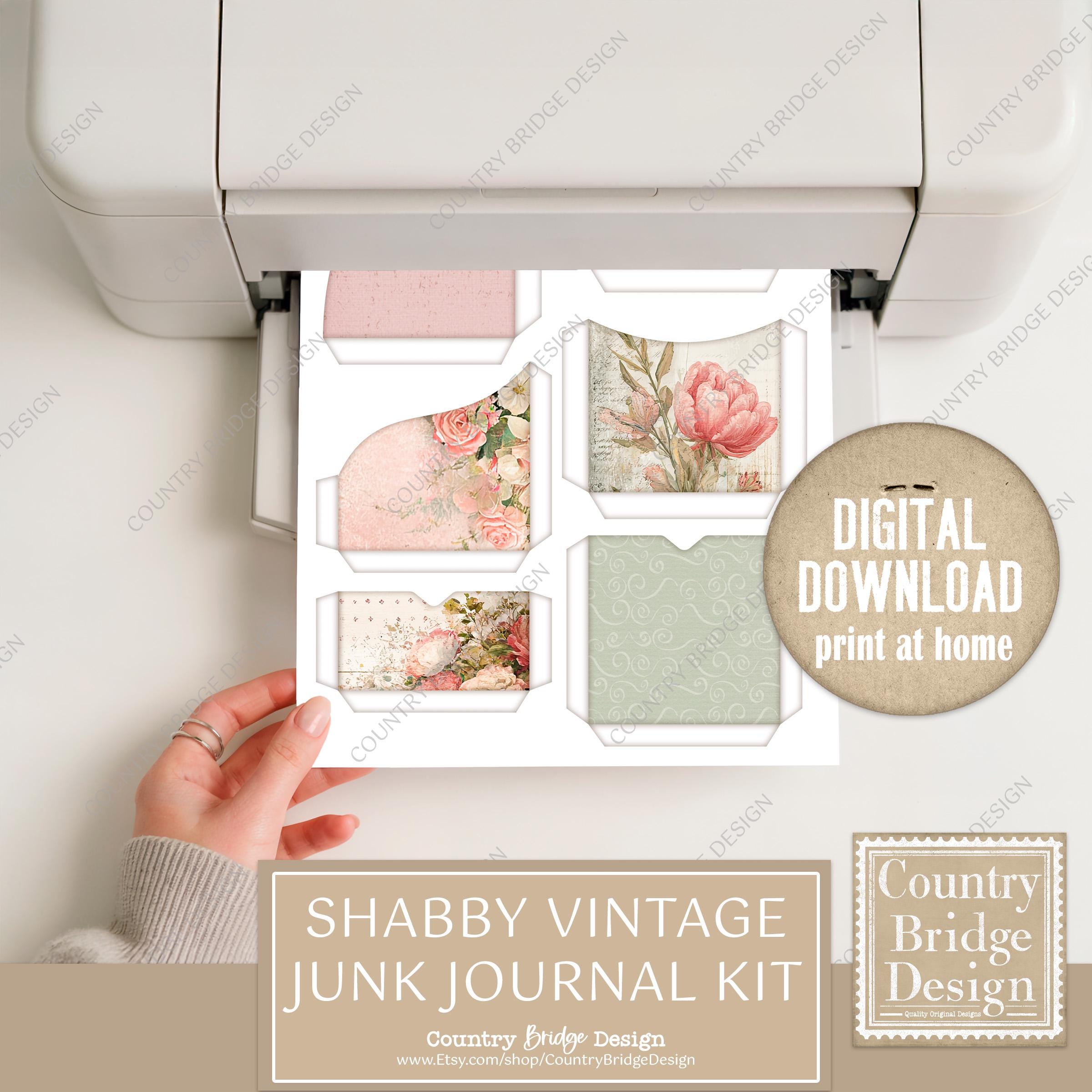 Shabby Vintage Junk Journal Kit Mini Book, Shabby Printable Papers ...