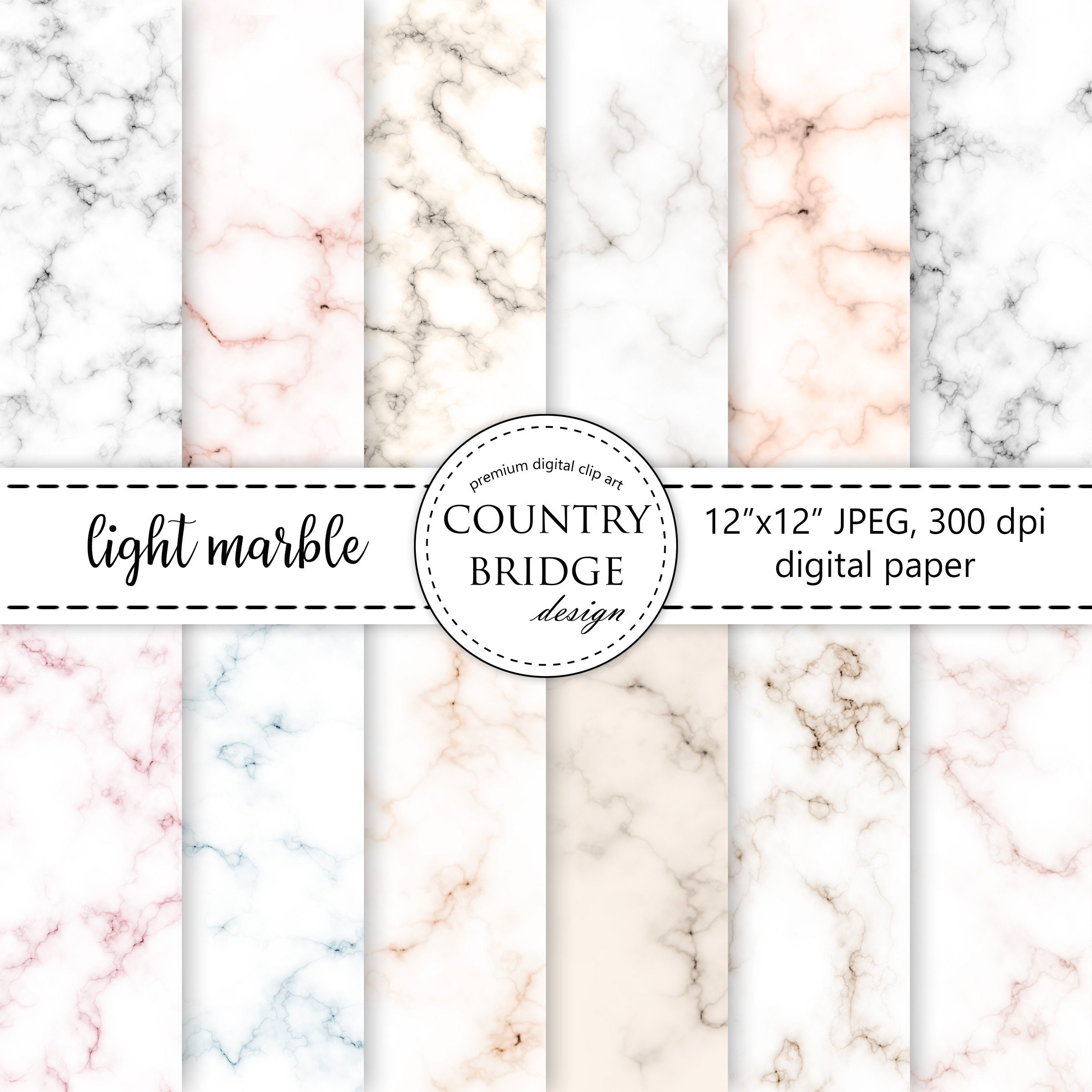 Marble Digital Paper, Marble Texture Digital Paper Set, Marble Backgr…
