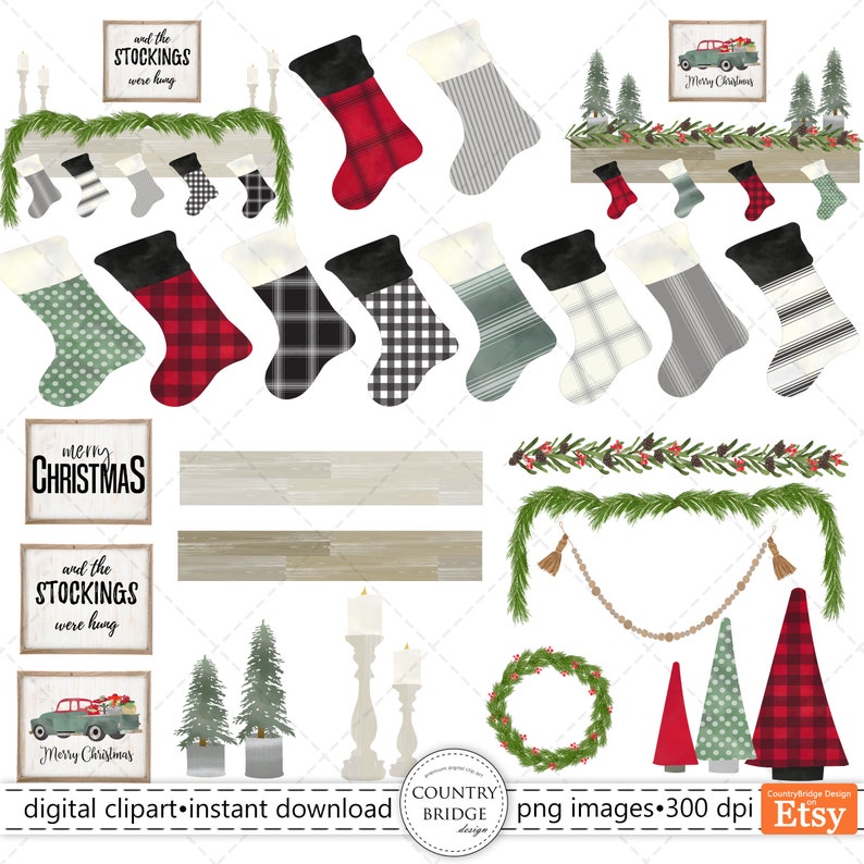 images Farmhouse Christmas Tree Clipart etsy