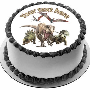 Dinosaurs Edible Image Cake Topper. Pre-cut Edible Sticker.