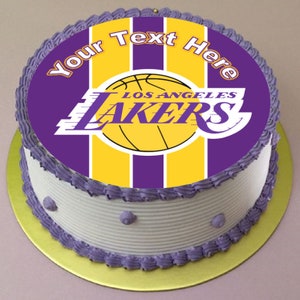 La Lakers Edible Cake Image La Lakers Party Decoration Etsy