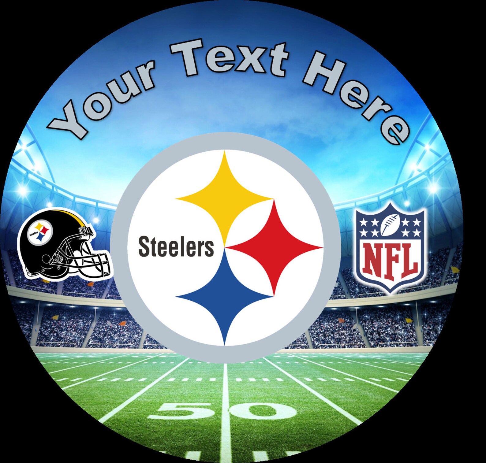 Pittsburgh Steelers Edible Image Cake Topper. Pre-cut Edible | Etsy