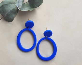 Hanging Statement Earrings in Blue, Earrings