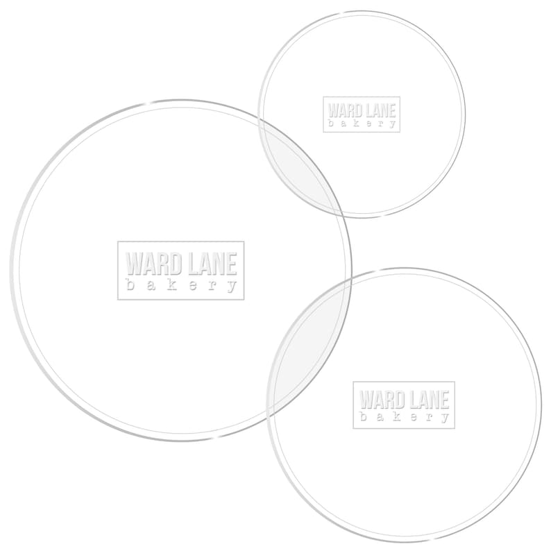 Acrylic cake discs for 6\u201d 8\u201d and 10\u201d cakes. Set of 3, re-usable