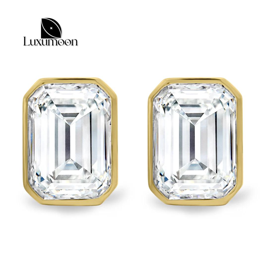 Emerald Cut Lab Grown Diamond Stud Earrings for Women, Single Lab Diamond Studs, Tiny Stud Gift For Her, Wedding Earrings, Lab Created Studs
