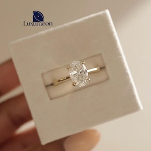 Oval Cut Lab Grown Diamond Hidden Halo Ring, 1 to 3 CT Oval Diamond Engagement Ring, Wedding Ring, Proposal Diamond Ring, Anniversary Gift