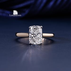 Elongated Cushion Lab Grown Diamond Ring, IGI Certified E VVS 1.5 to 4CT Lab Created Diamond Engagement Ring, Wedding Ring, Anniversary Gift