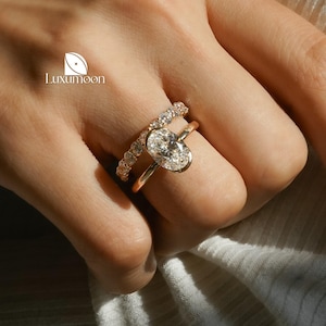 Oval Half Bezel Lab Grown Diamond Engagement Ring, 1-2 CT, Lab Created, Wedding Ring, Anniversary Gift, Solitaire Diamond Ring, Gift For Her