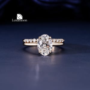 2.0 Carat IGI Certified E VVS2 Oval Lab Grown Diamond Hidden Halo Engagement Ring Set, Matching Round Diamonds Wedding Band 14k Yellow Gold