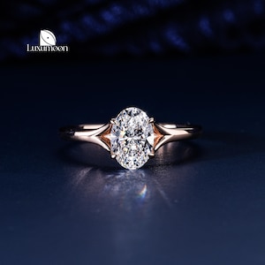 Oval Cut Lab Grown Diamond Ring, IGI Certified 1 to 3 CT Oval Diamond Engagement Ring, Wedding Ring, Proposal Diamond Ring, Anniversary Gift