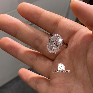 Oval Lab Grown Diamond Engagement Ring, 3 to 4 CT IGI Certified Oval Diamond Solitaire Ring, Wedding Ring, Lab Created Diamond Proposal Ring