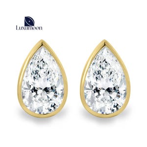 Birnen Schnitt Labor gewachsene Diamant Ohrstecker für Frauen, IGI zertifizierte Birnen Lab Diamant Ohrstecker, kleine Ohrstecker, Hochzeitsohrringe Birnen Labor erstellt Ohrstecker