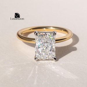 Lab Grown Diamond Engagement Ring, IGI Certified E VVS2 Radiant Cut Diamond, Radiant Solitaire Diamond Ring, Proposal Ring, Anniversary Gift