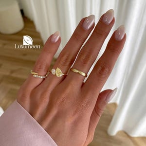 Toi Et Moi Ring, Certified 1.6TCW Pear Cut Lab Grown Diamond Ring, Pear Diamond Engagement Ring, Wedding Ring, Anniversary Gift, Unique Ring