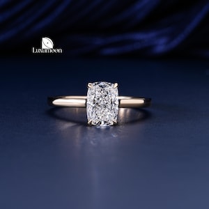 Elongated Cushion Lab Grown Diamond Ring, IGI Certified E VVS2 2 to 4 CT Lab Created Diamond Engagement Ring, Wedding Ring, Anniversary Gift
