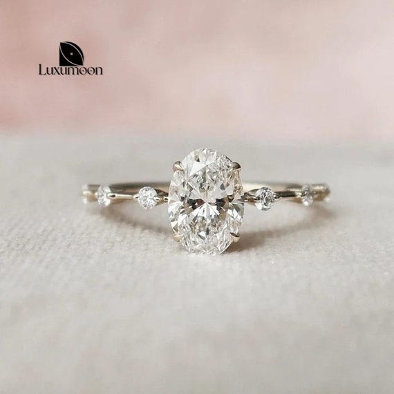 Oval Lab Grown Ring, IGI Certified 1 to 2 CT Oval Diamond Engagement Ring, Wedding Ring, E VVS2 Lab Created Diamond, Proposal Ring For Her