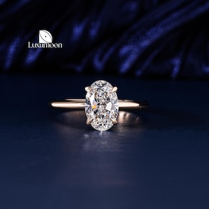 Oval Cut Lab Grown Diamond Hidden Halo Ring, 1 to 3 CT IGI Certified Diamond Engagement Ring, Wedding Ring, Proposal Ring, Anniversary Gift