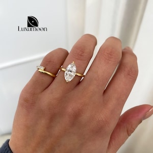 2.25 Ct Lab Grown Marquise Solitaire Ring, Engagement Ring In IGI Certified Lab Grown Diamond, Marquise Wedding Ring For Women, Dainty Ring