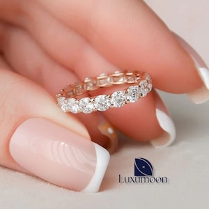 1,25 CTW ronde geslepen lab-gegroeide diamanten trouwring, ronde diamanten eeuwigheidsband, stapelbare jubileumring lab gemaakt diamanten cadeau voor haar
