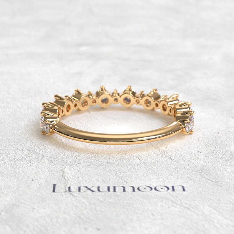 Dainty Diamond 14K Gold Eternity Ring, Minimalist Wedding Jewelry - Etsy