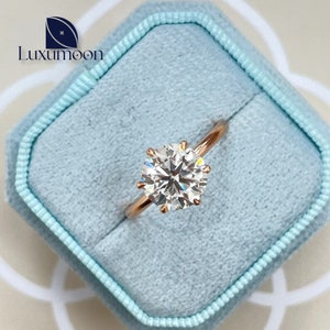 2 CT Round Cut Lab Grown Engagement Ring Solitaire Ring in 14K Solid Yellow Gold, Bridal Proposal Ring for Women certified Lab Diamond Ring.