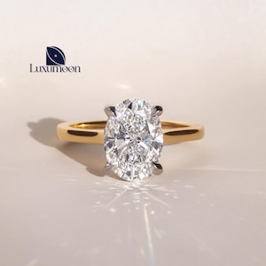 Oval Cut Lab Grown Diamond Hidden Halo Ring, 1 to 3 CT IGI Certified Diamond Engagement Ring, Wedding Ring, Proposal Ring, Anniversary Gift