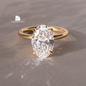 Oval Lab Grown Diamond Hidden Halo Ring, 1 to 3 CT Oval Diamond Engagement Ring, Wedding Ring, Lab Created Diamond Ring, Anniversary Gift