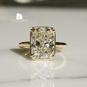 Elongated Cushion Cut Lab Grown Diamond Engagement Ring, 2 to 4 CT IGI Certified Lab Created Diamond, Wedding Ring, Proposal Ring For Women